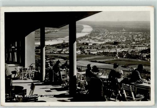 Wien 1951 Kahlenberg Cafe Terrasse AK