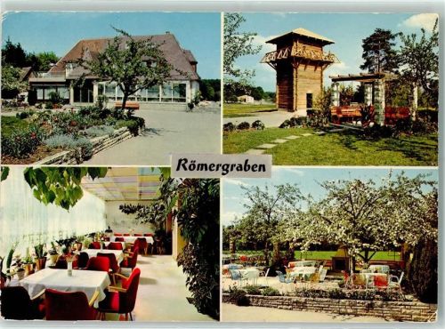 Geißelhardt Café Pension Römergraben Rückseite mit Abschürfungen bzw Kleberesten