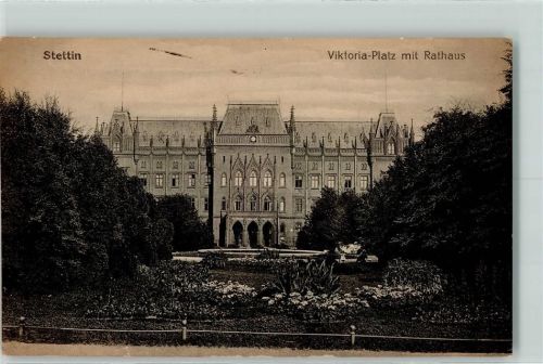 Stettin Viktoria-Platz mit Rathaus