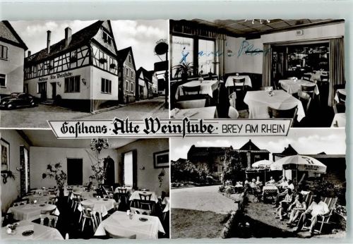 Brey Rückseite mit Abschürfungen und Kleberesten Gasthaus Alte Weinstube