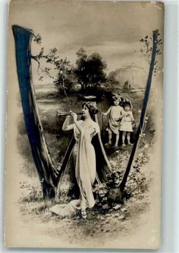 NPG Serie Jugendstil Fotomontage AK
