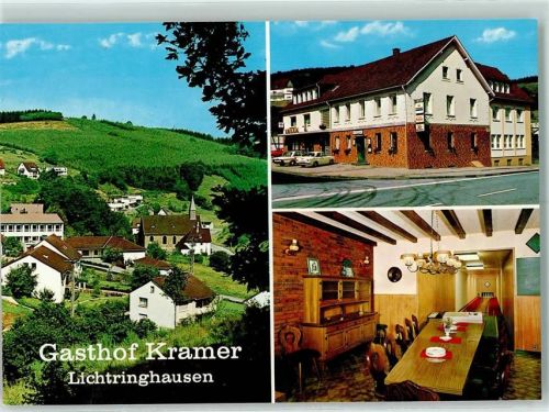 Lichtringhausen Rückseite mit Abschürfungen bzw Kleberesten Gasthaus Kramer