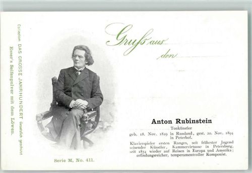 1900 Das Grosse Jahrhundert Serie M Nr. 411 Rubinstein Komponist