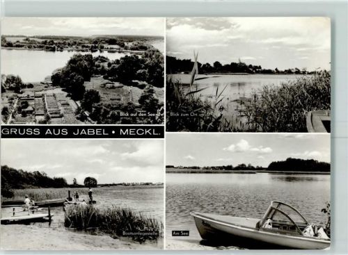 Jabel Jabelscher See Strand Bootsanlegestelle Sportboot