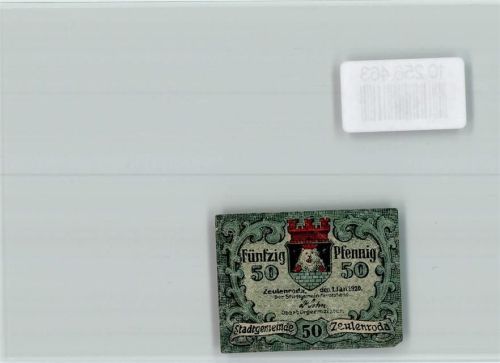 Zeulenroda Notgeld 50 Pfennig