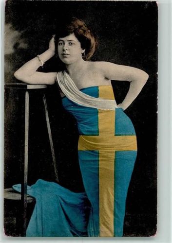 1911 National Flaggen Serie 80 Erotik Jugendstil AK