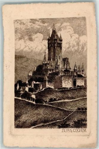 Cochem Burg Radierung