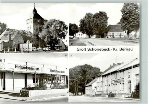 Groß Schönebeck Rückseite mit Abschürfungen und Kleberesten Dorfkirche Ernst-Thälmann-Straße Einkaufszentrum Konsum-Gaststätte Schorfheide