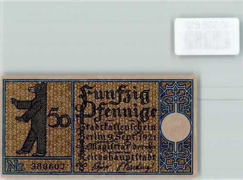 Tiergarten 50 Pfennig Notgeld Berliner Bär Erstes Dampfschiff
