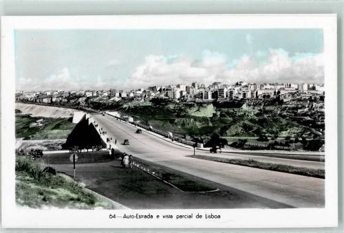 Lisboa 1954 Auto Estrada e vista parcial de Lisboa AK