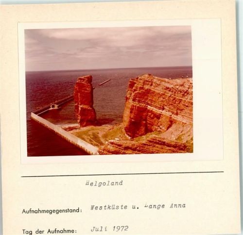 Helgoland Westküste und Lange Anna Foto montiert auf Karton