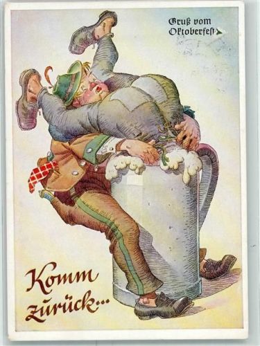 München 1961 Verlag Lengauer Nr. 3157 Humor Bierkrug AK