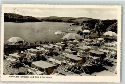 Langscheid Terrasse des Turm Cafe's Sorpesee
