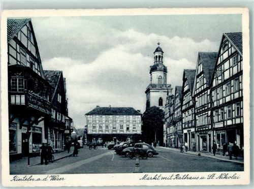 Rinteln Markt mit Rathaus und St. Nikolai
