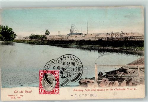 Johannesburg 1905 On the Rand Boksburg Lake on the Cinderella G.M.C. Marke Vorderseite