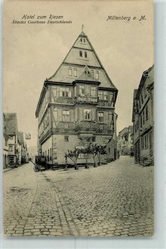 Miltenberg 1912 Hotel zum Riesen Karre/Kutsche