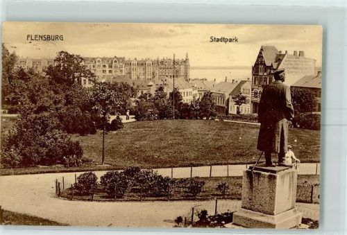Flensburg 1911 Stadtpark Wrangel Denkmal