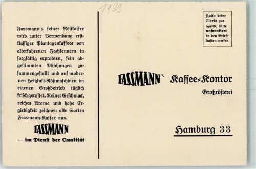 Hamburg Bestellkarte Fassmann