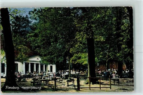 Flensburg 1916 Gaststhaus Marienhölzung Gartenterasse