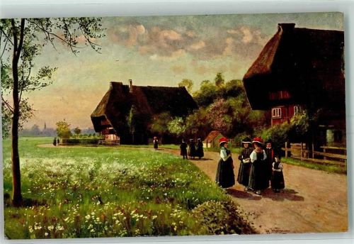 Sonntag Morgen Schwarzwald Haus Bollenhut Tracht Nr.1