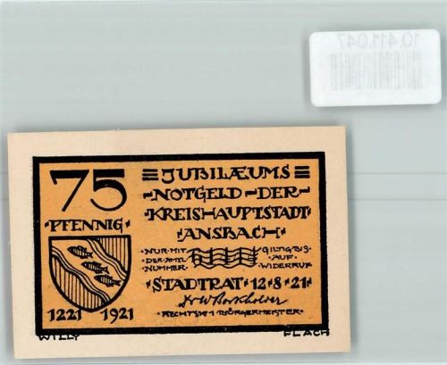 91522 W8800 Ansbach , Mittelfr - Notgeld Scherenschnitt