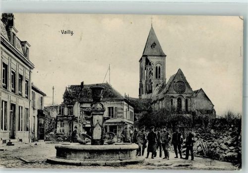 Vailly-sur-Aisne 1915 Kirche Feldpost WK I