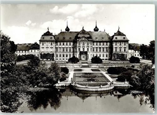 Werneck Schloss Rückseite mit Abschürfungen bzw Kleberesten