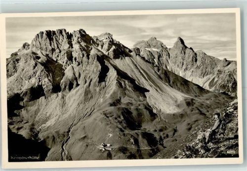 Kemptner Hütte Hüttenstempel Beschreibung aufgeklebt