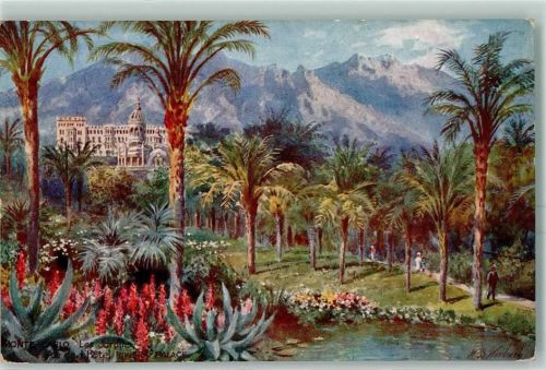 Monte Carlo 1913 Les Jardins Riviera Palace sign. Wimbuch