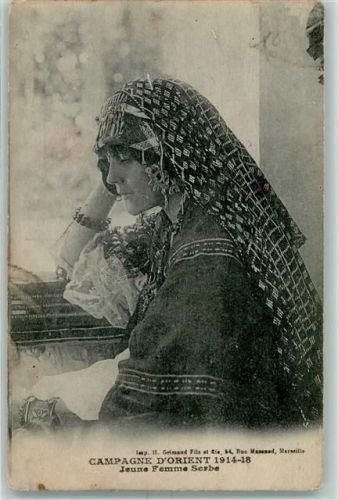 Marseille 1914 - 1918 Campagne D`Orient junge serbische Frau