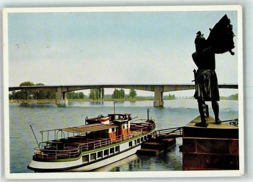 Worms Hagendenkmal Nibelungenbrücke Ausflugsschiff
