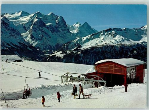 Hasliberg Goldern 1979 Sessellift Käserstatt Hohsträss Wetterhorngruppe Mönch Eiger