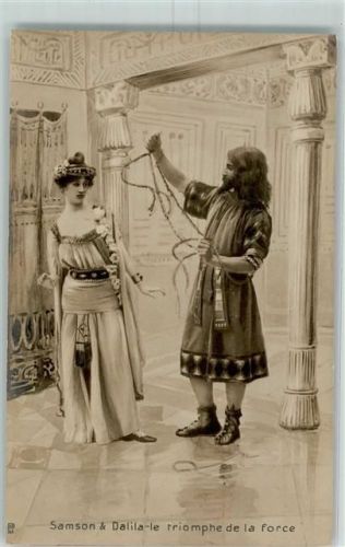 1900 Szene Samson & Dalila triomphe de la force Oper von Camille Saint-Saens AK