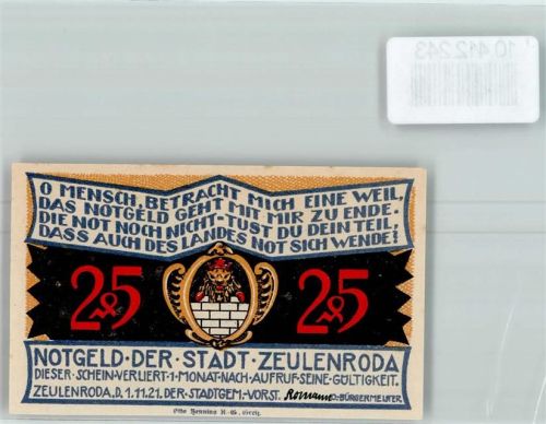 Zeulenroda Notgeld