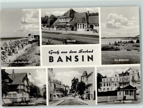 Seebad Bansin Strand Musikpavillon Bahnhof Ferienheim seehof