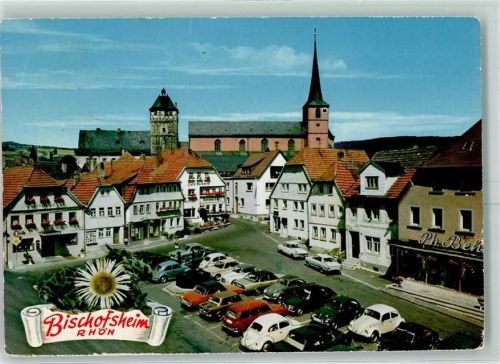 Bischofsheim Marktplatz VW Käfer TurmSilberdistel