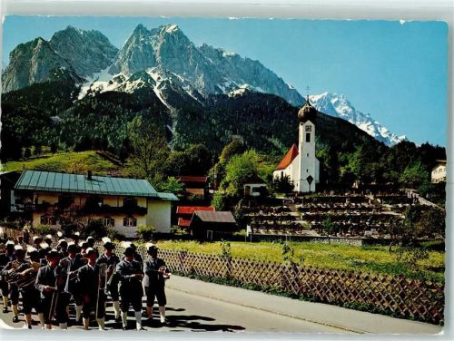Grainau Blaskapelle Kleiner und Großer Waxenstein Zugspitze