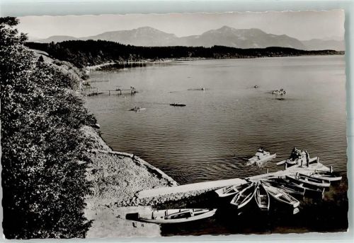 Chieming Chieminger Bucht Hochfelln Hochgern Ruderkähne