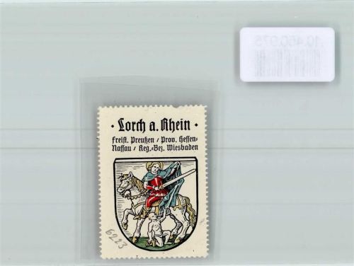 65391 W6223 Lorch , Rheingau Vignette Wappen Heiliger St. Martin