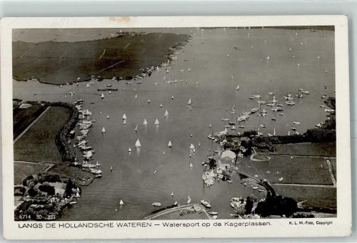 Leiden Fliegeraufnahme See Fluß und Polder Segelboote