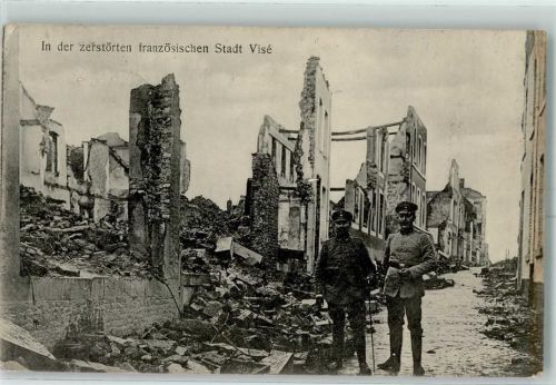 Visè 1915 Feldpost WK I zerstörte französische Stadt Vise
