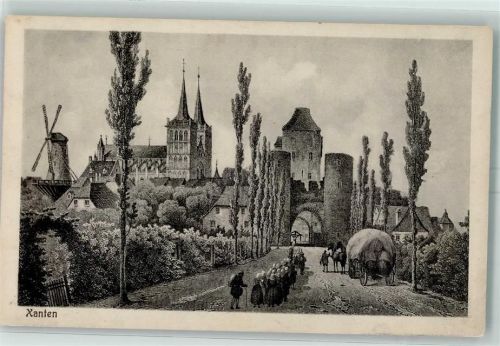 Xanten Windmühle Pferdefuhrwerk