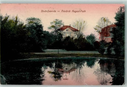 Bischofswerda Friedrich August Park Villen Weiher Bahnpost Dresden-Bischofswerda Zug 852