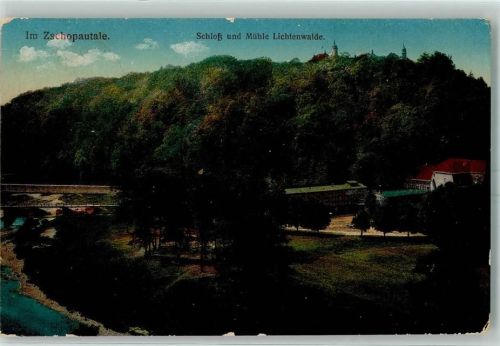Lichtenwalde 1917 Schloss Mühle Zschopautal Brücke Feldpost R.S.Inf.-Regt.104