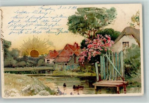 Sonnenschein Postkarte Serie AK Dorfidyll