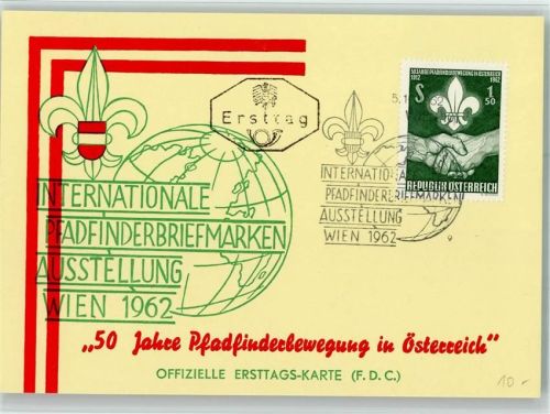 Wien Pfadfinderbriefmarken-Ausstellung 1962 - offiz. Erstags-Karte AK