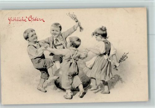 Kinder tanzen Ringel Reihen AK Ostern