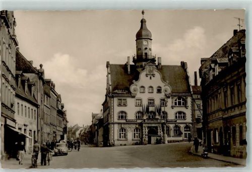 Geringswalde Marktplatz Rathaus Fahrrad Oldtimer Fahne