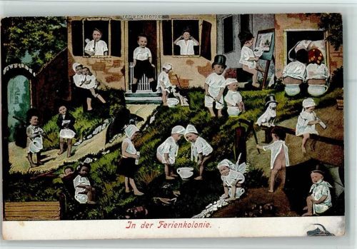 Serie 152 Viele Babys in der Ferienkolonie AK