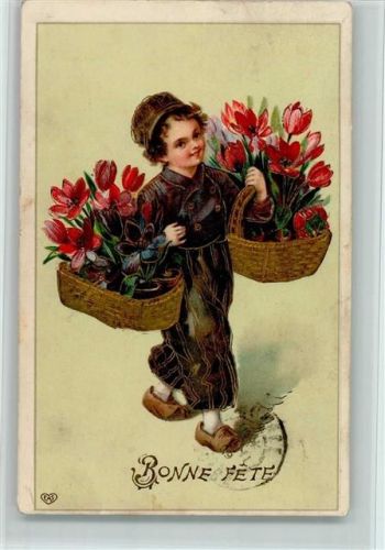 Verlag Seemann - Holzschuhe, Blumenkörbe AK